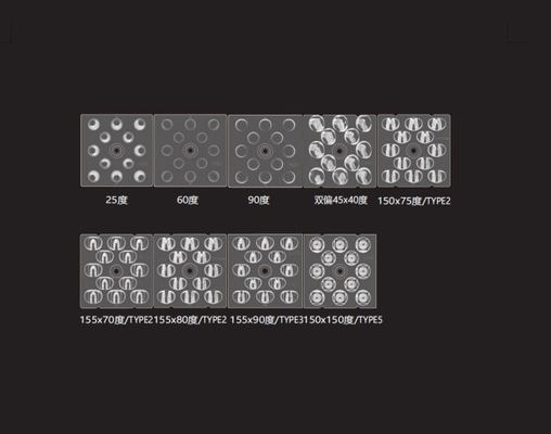 멀티 렌즈 배열 12in1 타입 I LED 3030 스트리트 라이트 렌즈 50x50mm